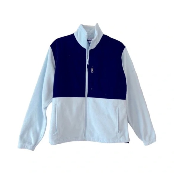 Columbia | Blue Colorblock Fleece Full Zip Jacket, Large - Picture 1 of 7